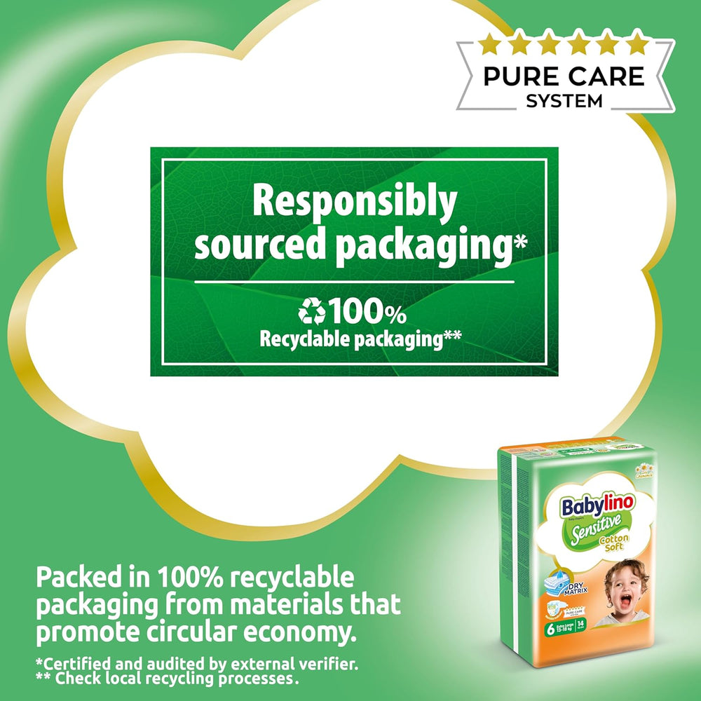 Windeln für empfindliche Babys, Größe 6, extra groß (13-18 kg), 114 Windeln