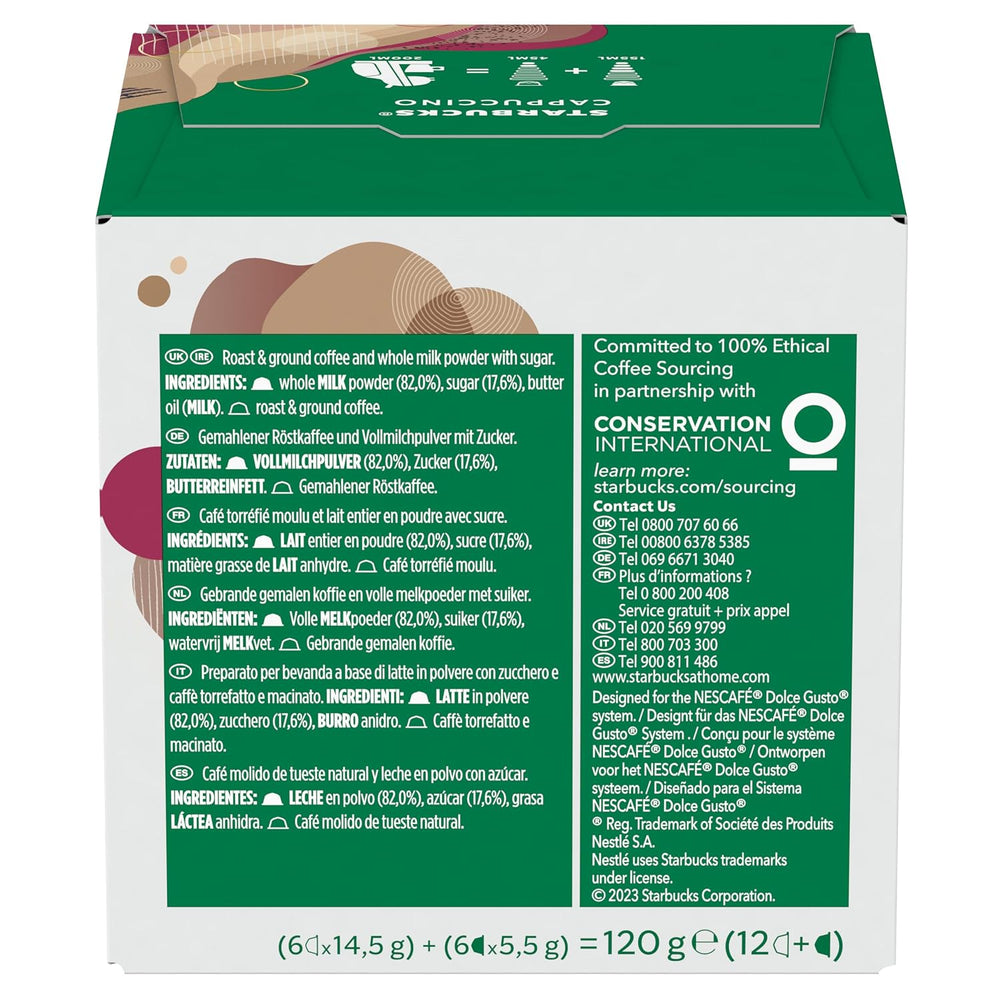 STARBUCKS Cappuccino by Nescafé Dolce Gusto Kaffeekapseln 6 x 12 (72 Kapseln)