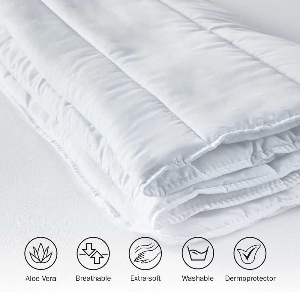 Pikolin Home plapuma, fibra, alb, Cama 135/140-220 X 220 Cm, 2 Plapumi si pilote Naty Shop