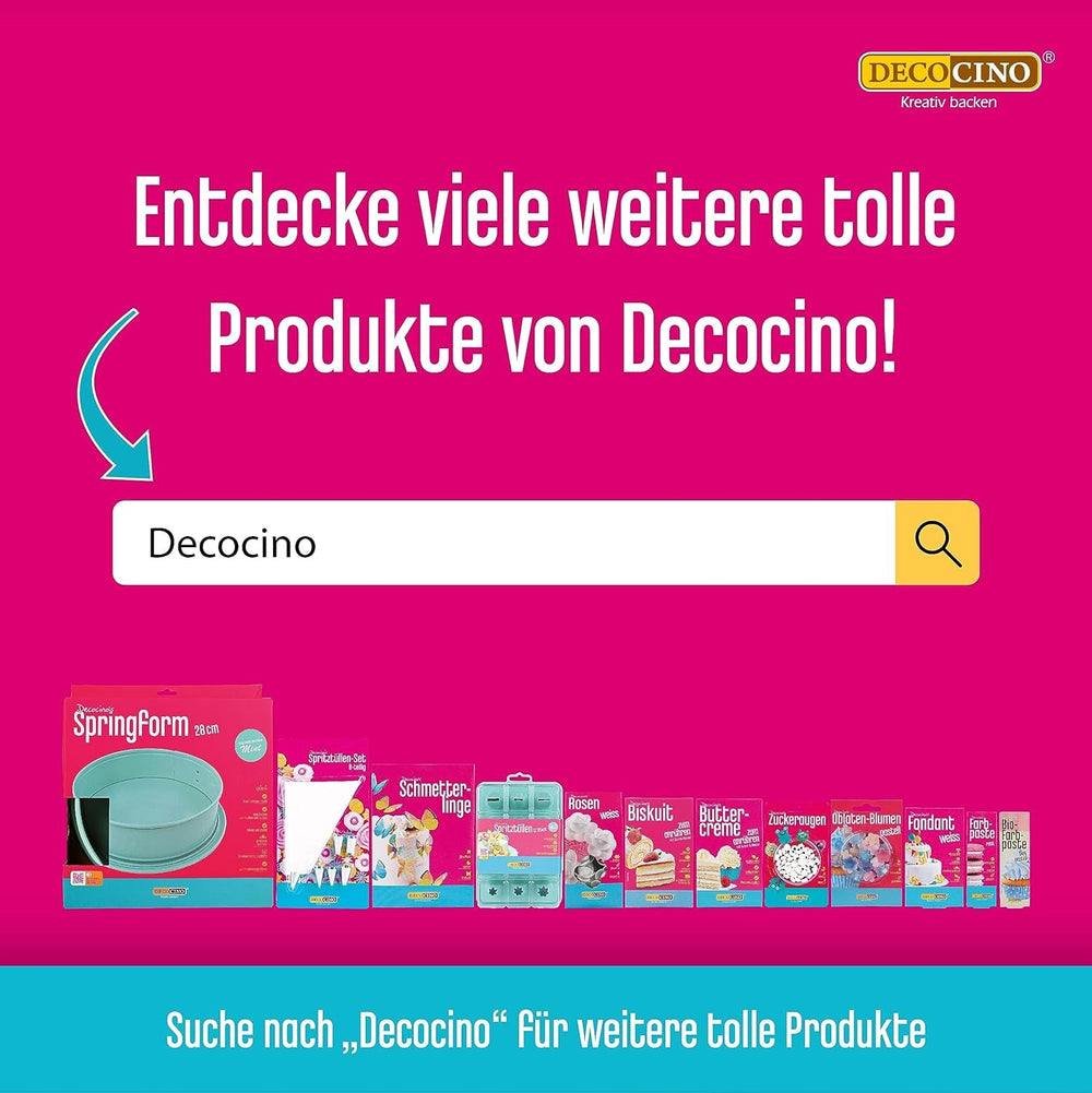DECOCINO Rollfondant Decke Weiß – 300G – Gebrauchsfertige Fondant-Decke, Zum Eindecken & Verzieren Von Torten Und Kuchen – Glutenfrei & Vegan Glazuri si Decor Naty Shop