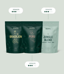 Pachet Special Incapto Cafea cu Lapte | Boabe de Cafea Specială, Naturale | Cafele din Brazilia, Peru și Guatemala | Cafea Specială +80 Puncte SCA | 3 Pachete a câte 500g fiecare