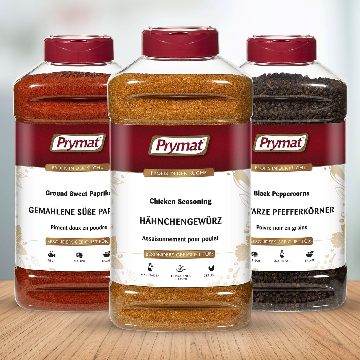 Prymat Hähnchengewürz 1100g, Gewürzmischung für Hähnchen, Truthahn, Ente, Gans, Grillgewürze, Marinade für Fleisch im Streuer