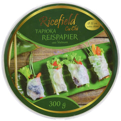 Ricefield Tapioka-Reispapier, rund, 22 cm, Premium-Qualität, 300 g