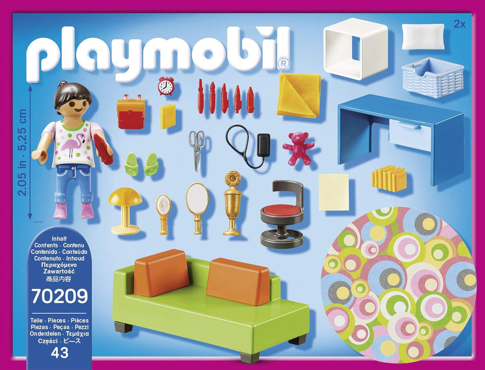 Casă de păpuși PLAYMOBIL 70209 Cameră de tineret cu figurină de fată și accesorii, de la 4 ani Casute de papusi Naty Shop