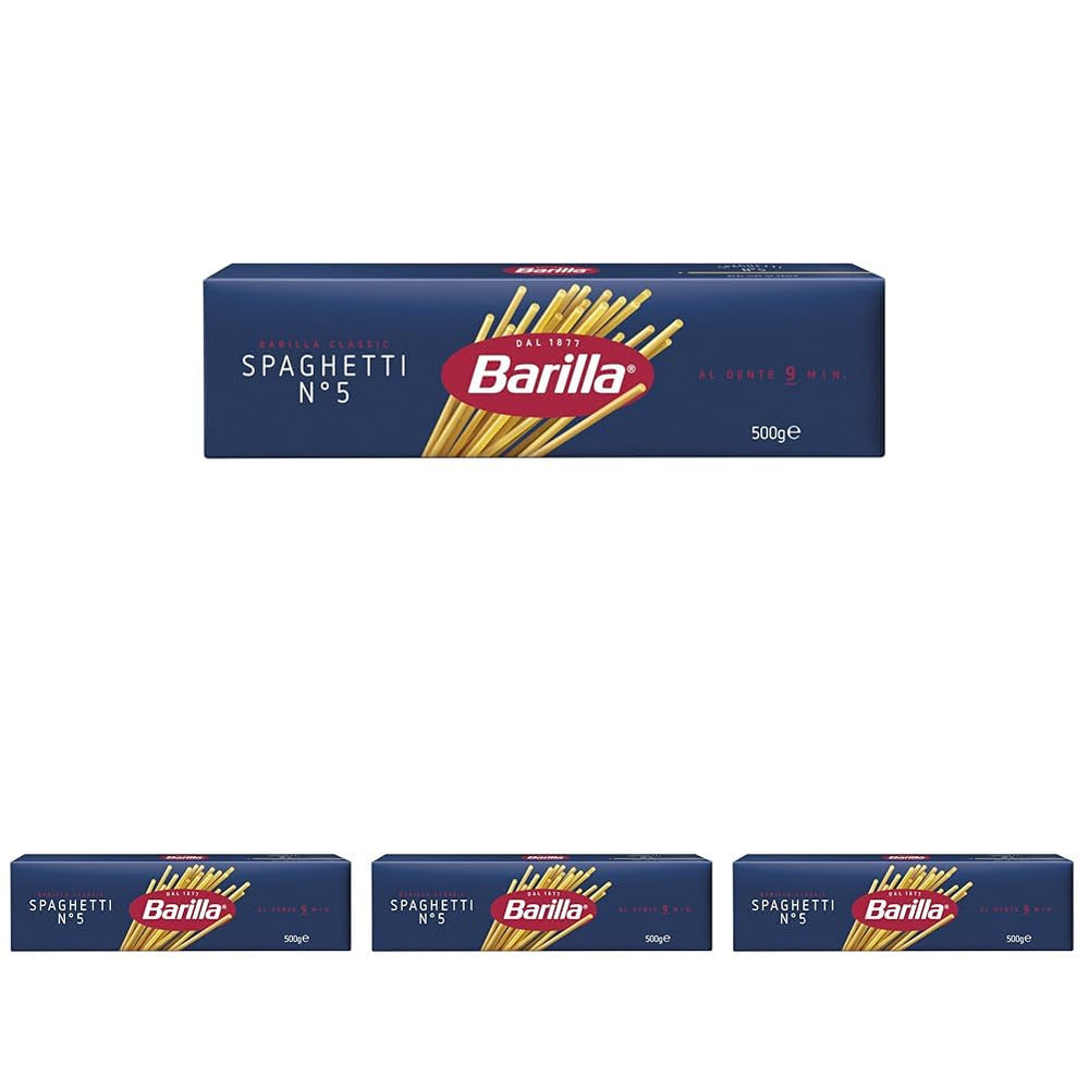 Barilla Pasta Klassische Spaghetti n.5 aus hochwertigen Hartweizen immer al dente, (1 x 500 g), geschmacklos