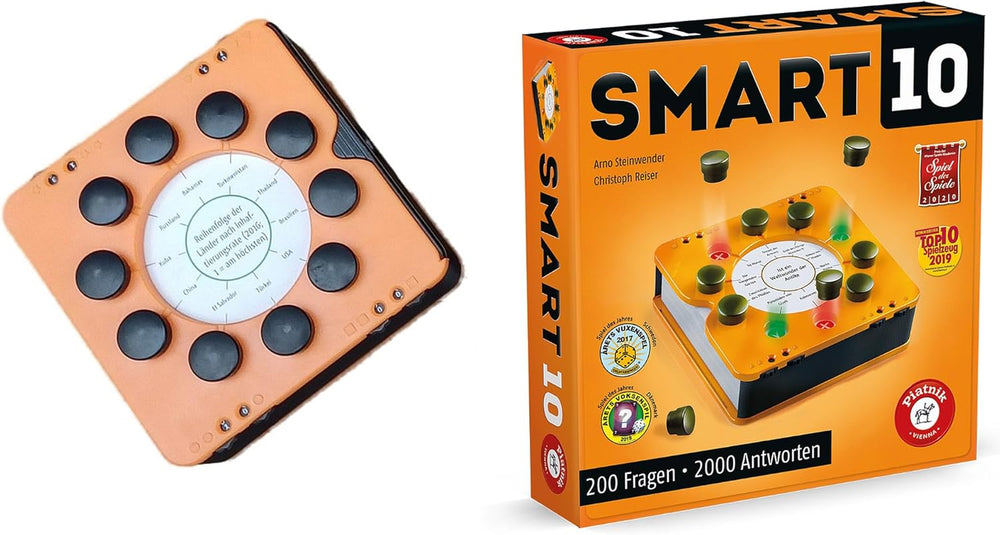 Piatnik 7167 - Smart 10 | Das revolutionäre Besserwisser-Brettspiel | Für Quiz-Enthusiasten | Wer ist der König der Quizze? | Ab 12 Jahren | Wissensfragen von A bis Z | Für zu Hause und unterwegs