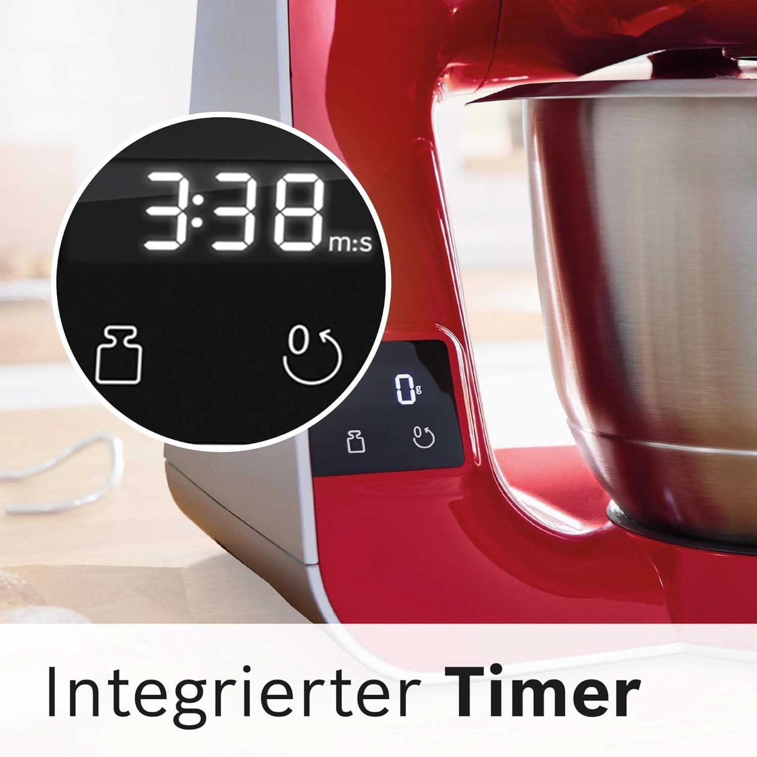 Küchenmaschine Bosch Serie 4 MUM5X720, integrierte Waage, Edelstahlschüssel 3,9 l, Mixer 1,25 l, 1000 W, Zubehör für Lebensmittel und Stillen, Bebe Naty Shop