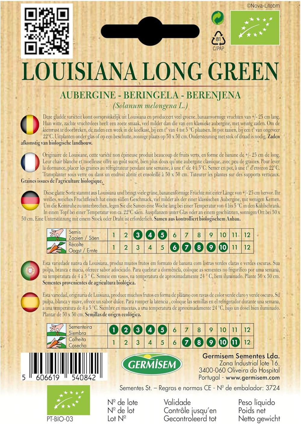 Aubergine Louisiana Long Green