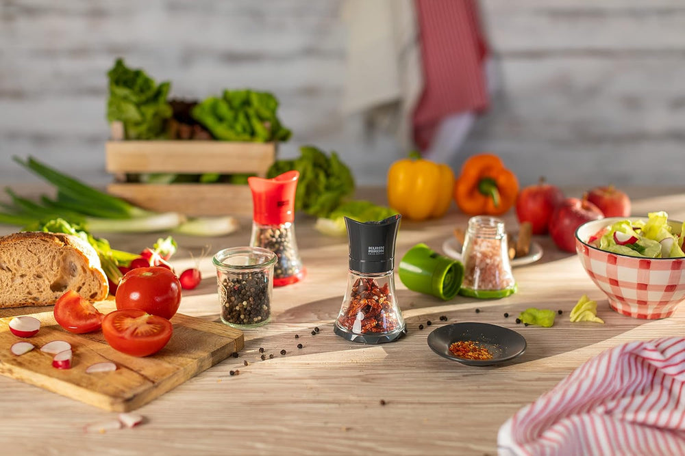 KUHN RIKON Gewürzmühle Mini (grün), Kunststoff, 12 x 12 x 8 cm Mühlen und Hobel Naty Shop