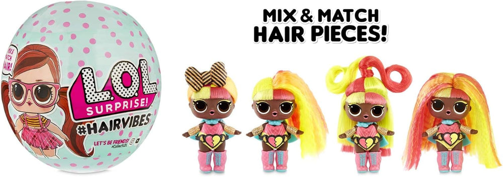 Păpuși de colecție LOL Surprise pentru fete - Cu 15 surprize și coafuri diferite - #Hairvibes Dolls