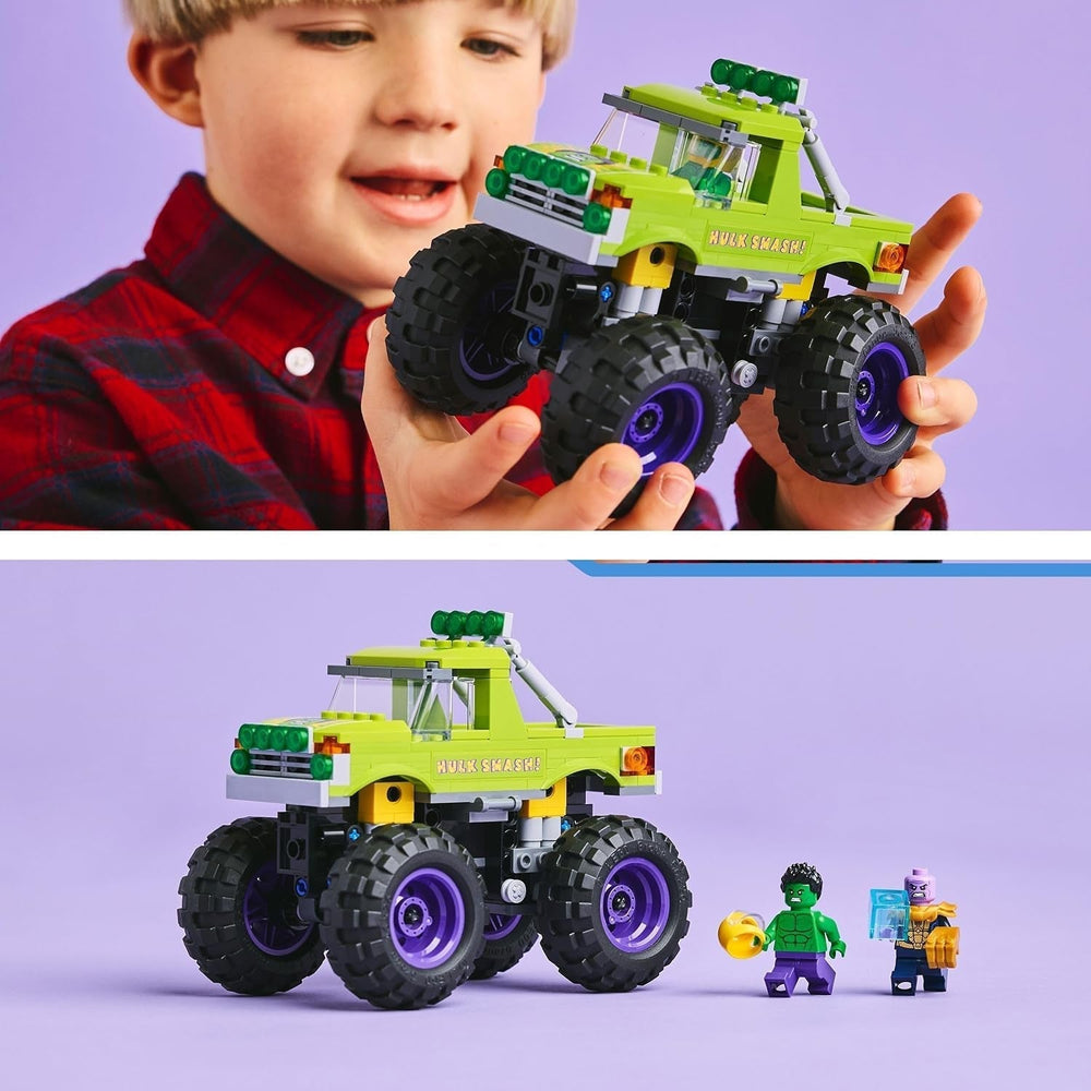 LEGO – Marvel Hulk Truck Vs. Thanos – Superhelden-Bauspielzeug – Avengers-Fahrzeug und Minifiguren – Monstertruck für Megaspaß – Geschenk für Jungen und Mädchen ab 7 Jahren – 76312 Bausets Besuchen Sie den LEGO-Store