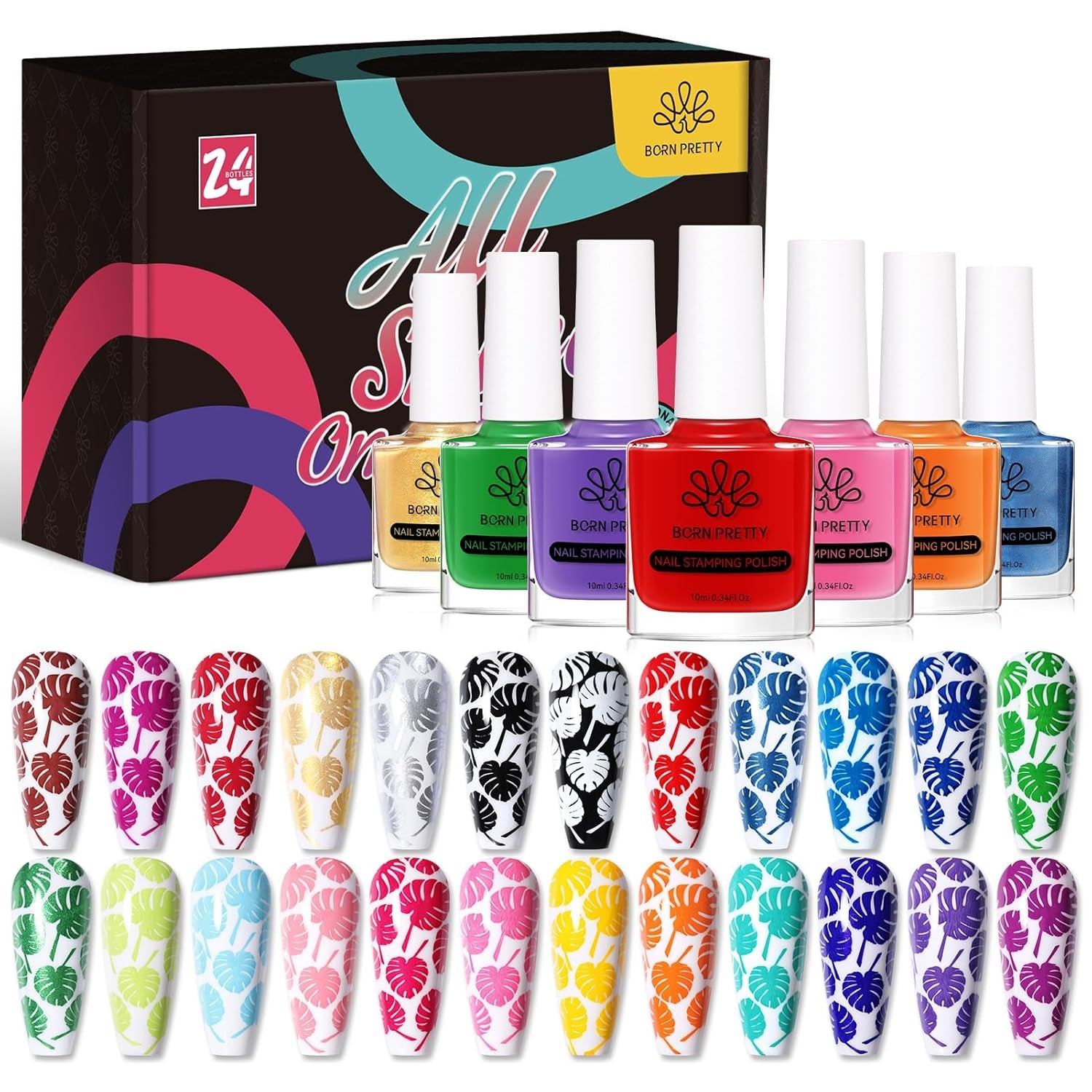 Born Pretty Glitzer-Nagellack, Rainbow Shining Glitter Super Shine Black Nail Art Nagellack