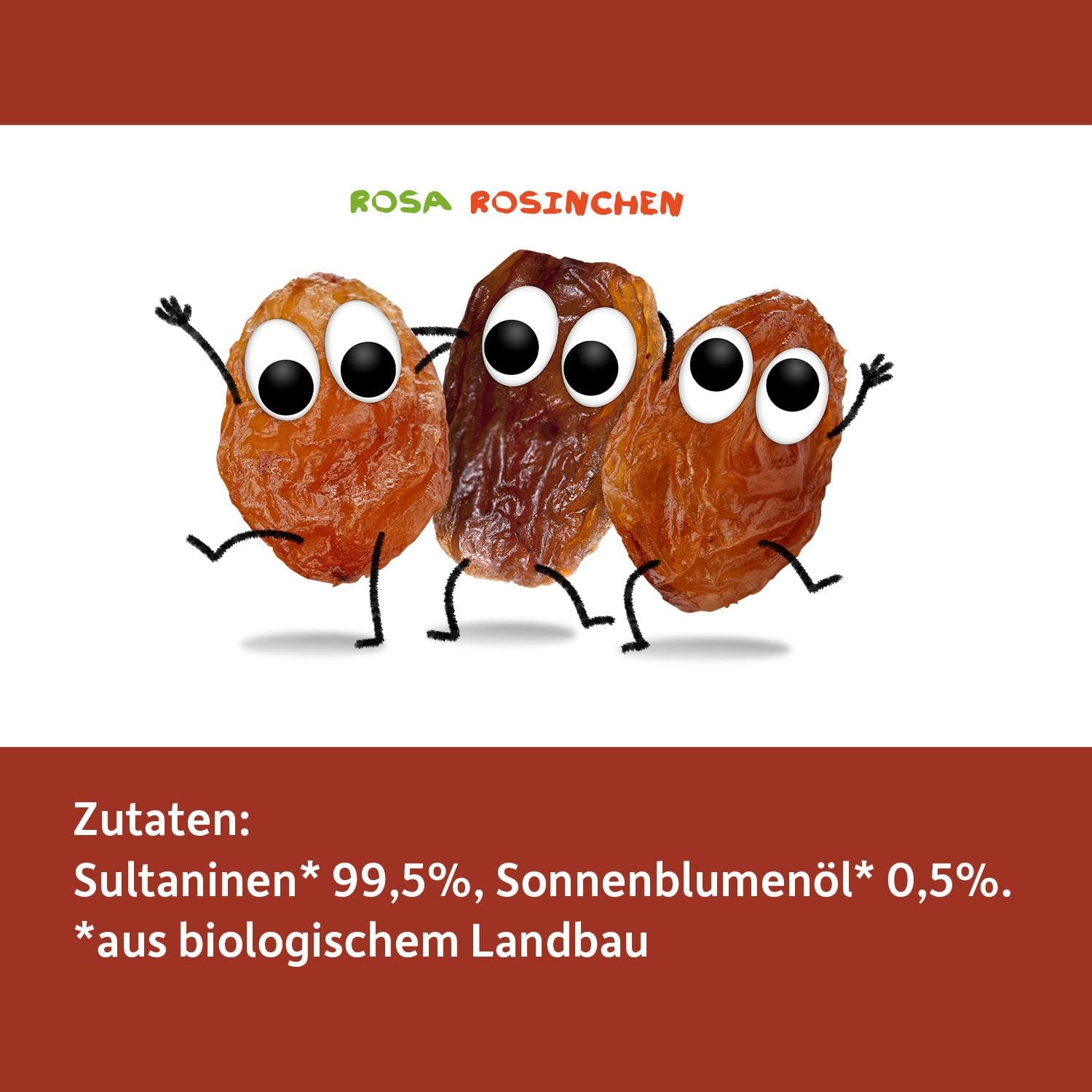 FRECHE FREUNDE Bio Rosinen, Trockenfrüchte ohne Zucker, ohne Zusatzstoffe, ungeschwefelt, in kleinen Snackboxen, Sultaninen für Kinder, 20er Pack, 20 x (3x14g)