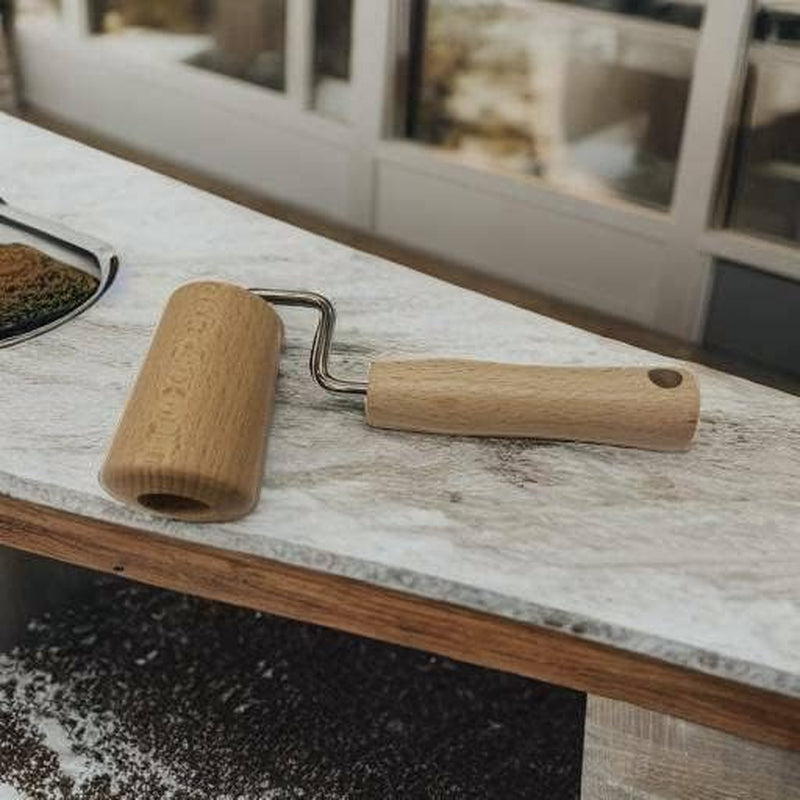 Fackelmann Nudelholz/Teigroller, Holz, 17 x 6,5 x 4 cm, Braun