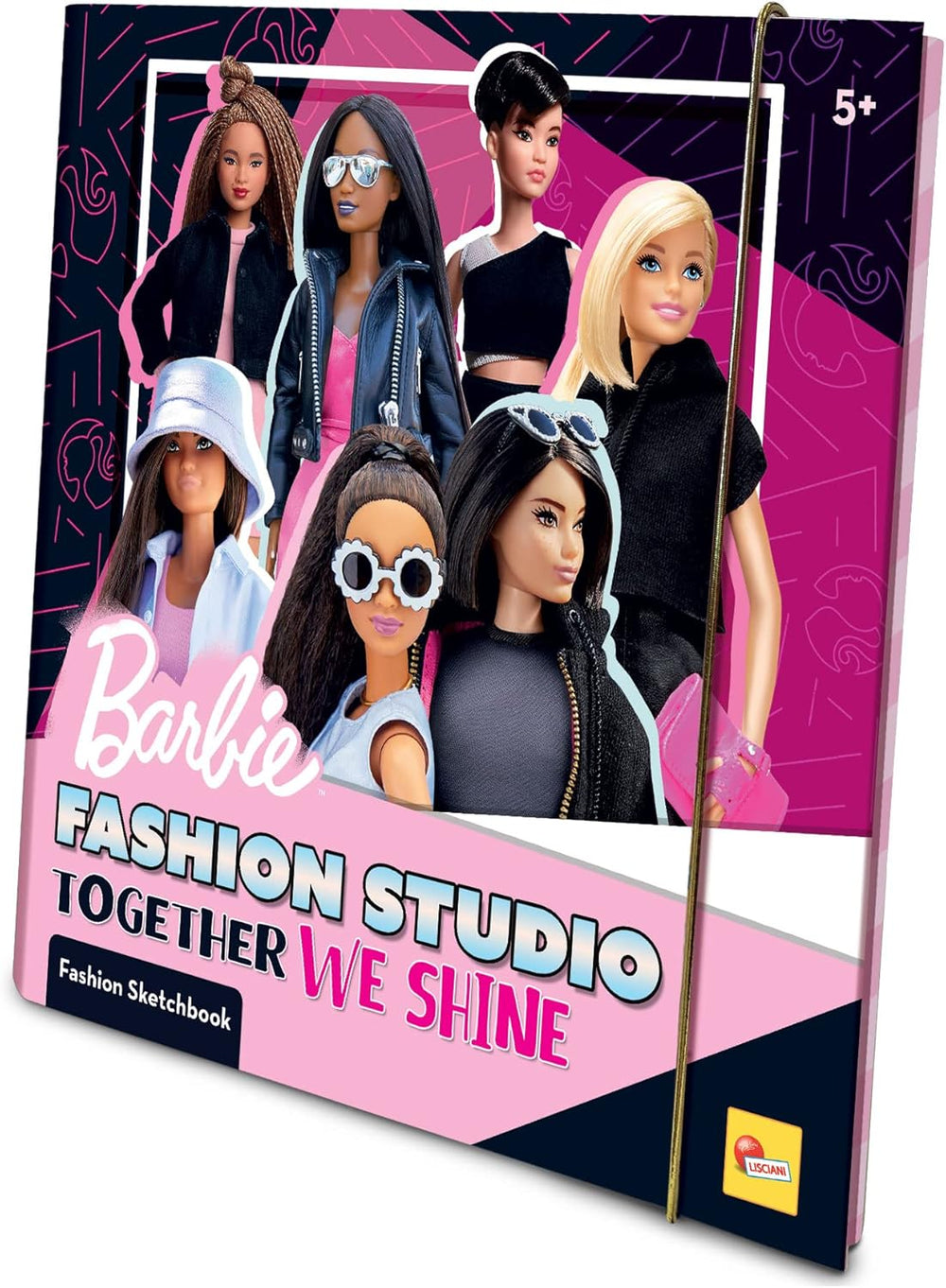 Lisciani – BARBIE – Skizzenbuch Set Wir Glänzen – Modestudio – Models zum Anziehen – Kreatives Spiel – Supermodische Kleidung – Farbmarker – Für Mädchen ab 4 Jahren