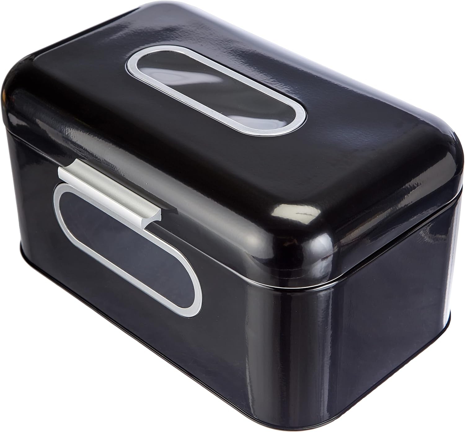 ECHTWERK coș metalic retro pentru pâine cu fereastră de vizualizare și capac, set de 3 cutii de depozitare elegante, capacitate 1,4 litri, roșu Cutii depozitare alimente Naty Shop Negru S Singur