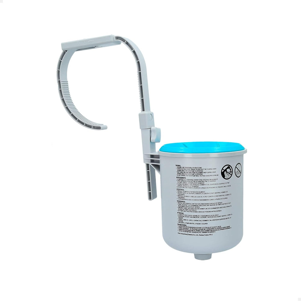 Rechteckiger Pool – oberirdischer Pool – 300 x 200 x 75 cm, blau und Oberflächenskimmer – Deluxe-Wandskimmer – hängender Skimmer, grau