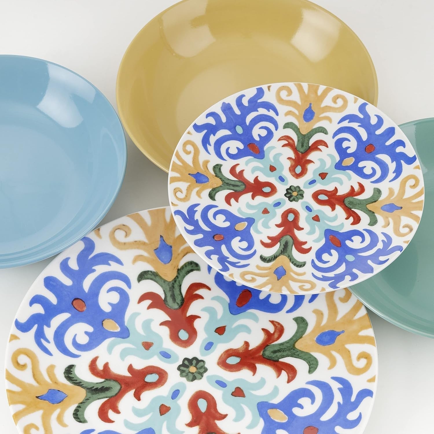 Set de farfurii, 18 piese din porțelan și ceramica, pentru 6 persoane Seturi vesela masa Naty Shop