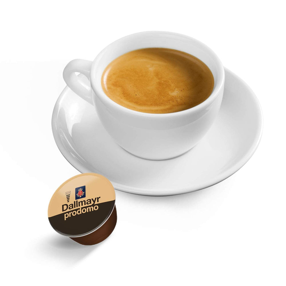 Dallmayr Prodomo, XXL-Vorratsbox & Latte Macchiato Vorratsbox 90 Kaffeekapseln (Aromatischer Espresso, 3-Schichten -Köstlichkeit aus feinem Milchschaum