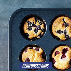 Blue Diamond Bakeware 12Er Muffinform Mit Antihaftbeschichtung, Blau Formen und Backbleche Naty Shop