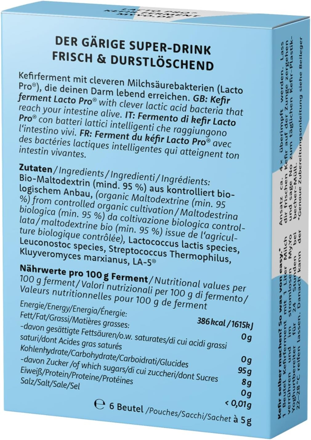 Bio Joghurtfermente, 4 Sorten à 3 Betel, Kulturen für selbst gemachten Joghurt