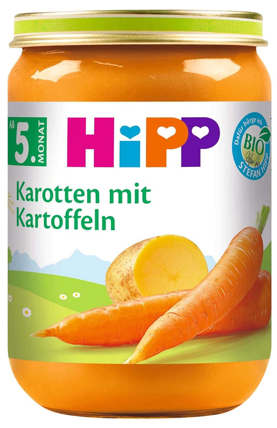 Hipp Bio Frühkarotten mit Kartoffeln, 6er Pack (6 x 190 g) Mutter und Kind Naty Shop