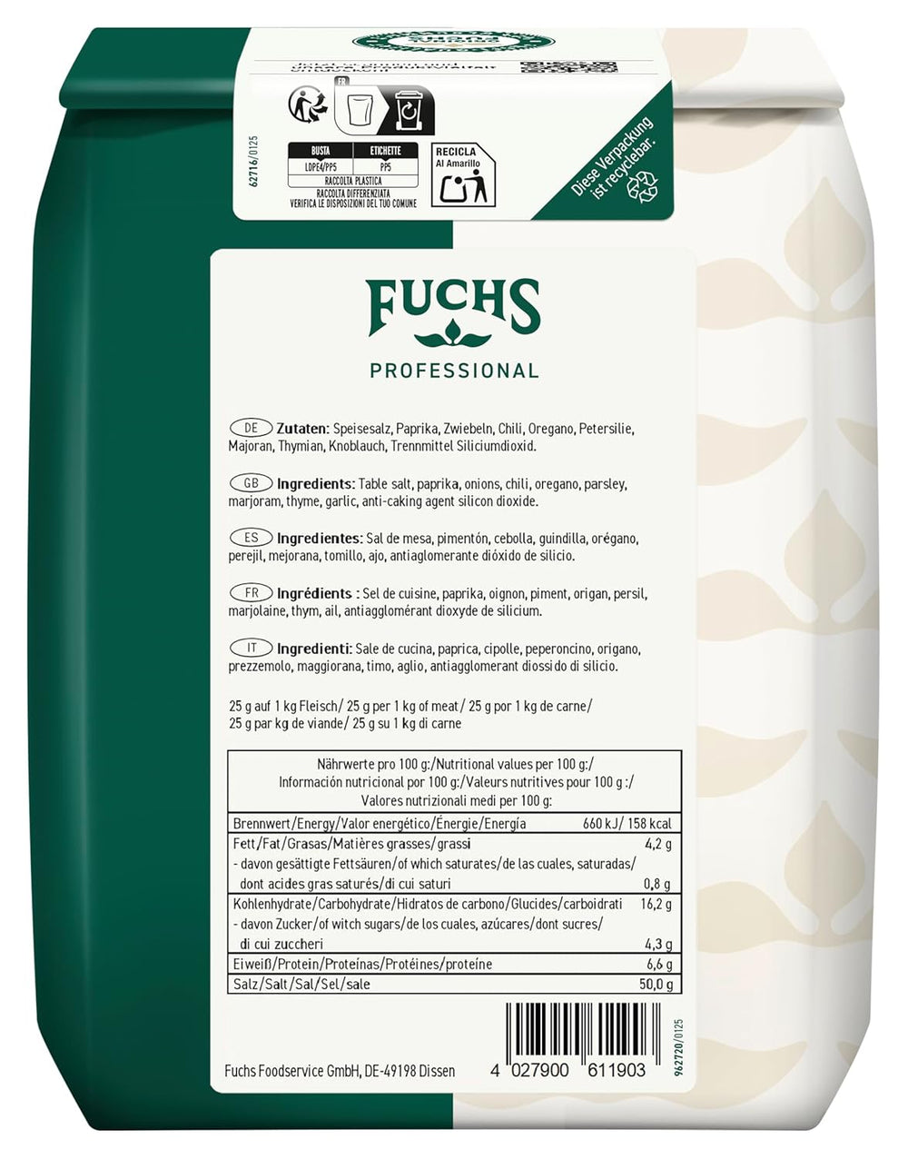 - Gyros Gewürzsalz | Gewürze für griechische Fleisch-Gerichte | Profi-Qualität für Großverbraucher | 1 kg im recycelbaren Beutel