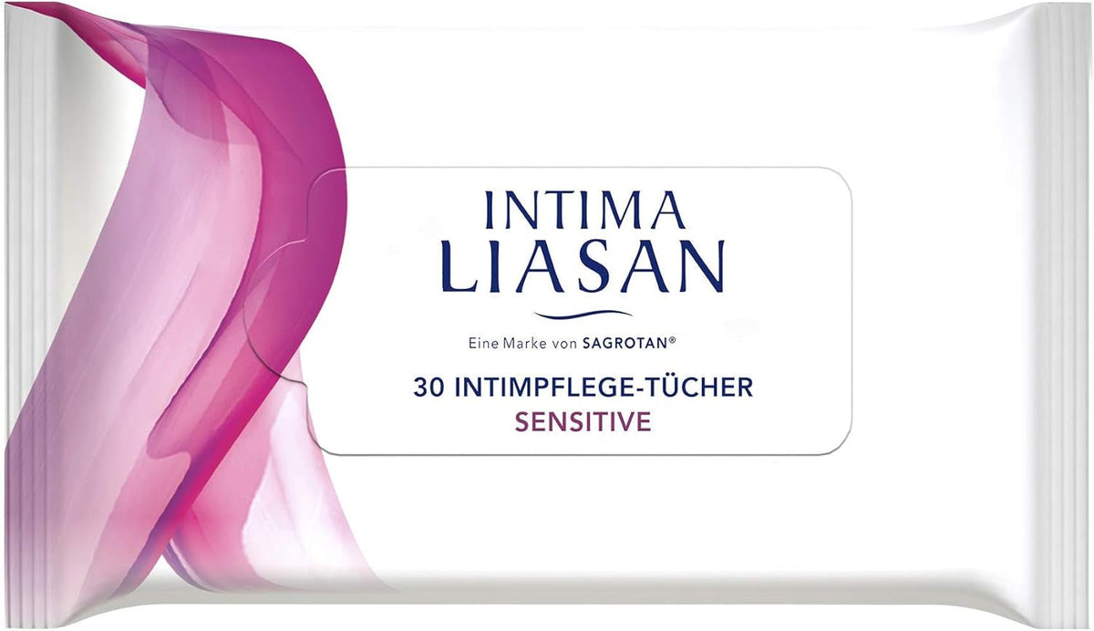 Intima Liasan by Sagrotan Șervețele igienice intime sensibile, fără săpun și fără alcool, 30 bucăți