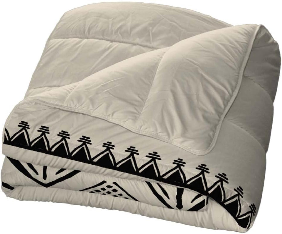 Bleu Câlin Bedruckte 1-Personen-Hermance-Steppdecke, Polyester, blau/grau, 140 x 200 cm Steppdecken und Steppdecken Naty Shop Creme / Sand / Schwarz 220 x 240 cm