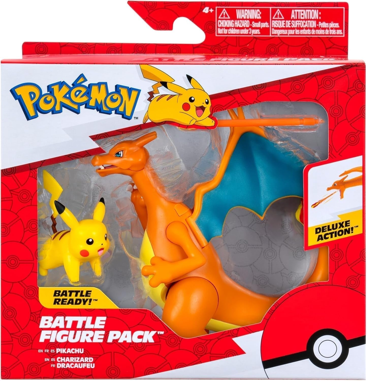 Pokémon PKW3459 – Kampffiguren-Paket – Glurak & Pikachu, mobiler Glurak mit Pikachu-Actionfiguren Naty Shop Standardtitel