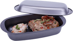 Chg 9942-04 Bratenform Mit Deckel, Antihaftbeschichte, Anthrazit-Metallic, 37 X 20 X 7 Cm Backformen und Tabletts Naty Shop