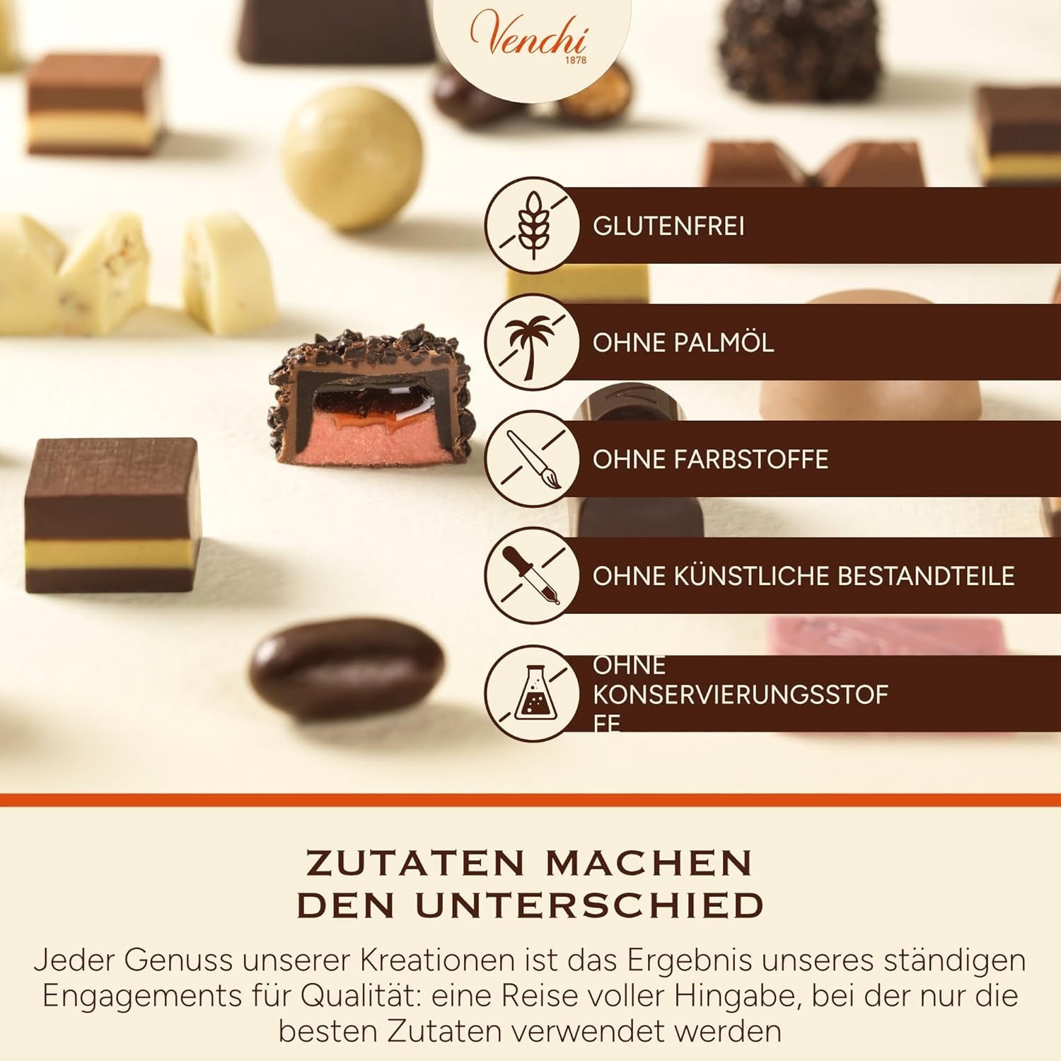 Venchi – Schokoriegel mit Milch und Haselnüssen – 70 % Zucker – Pralinen mit ganzen Haselnüssen aus dem Piemont g.g.A., 1 kg – Glutenfrei