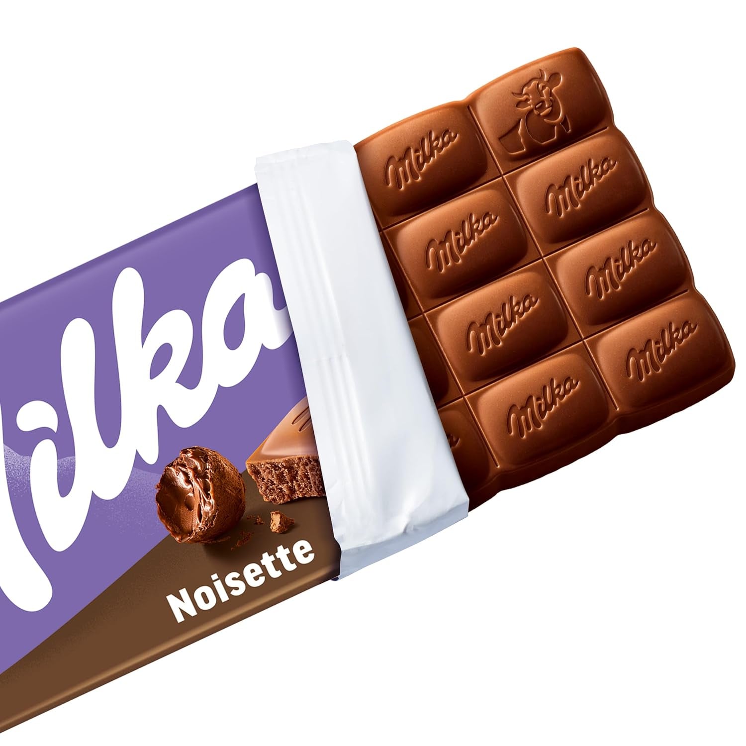 Milka Noisette – Alpenmilchschokolade mit zart-cremiger Haselnussfüllung – 25 x 90g