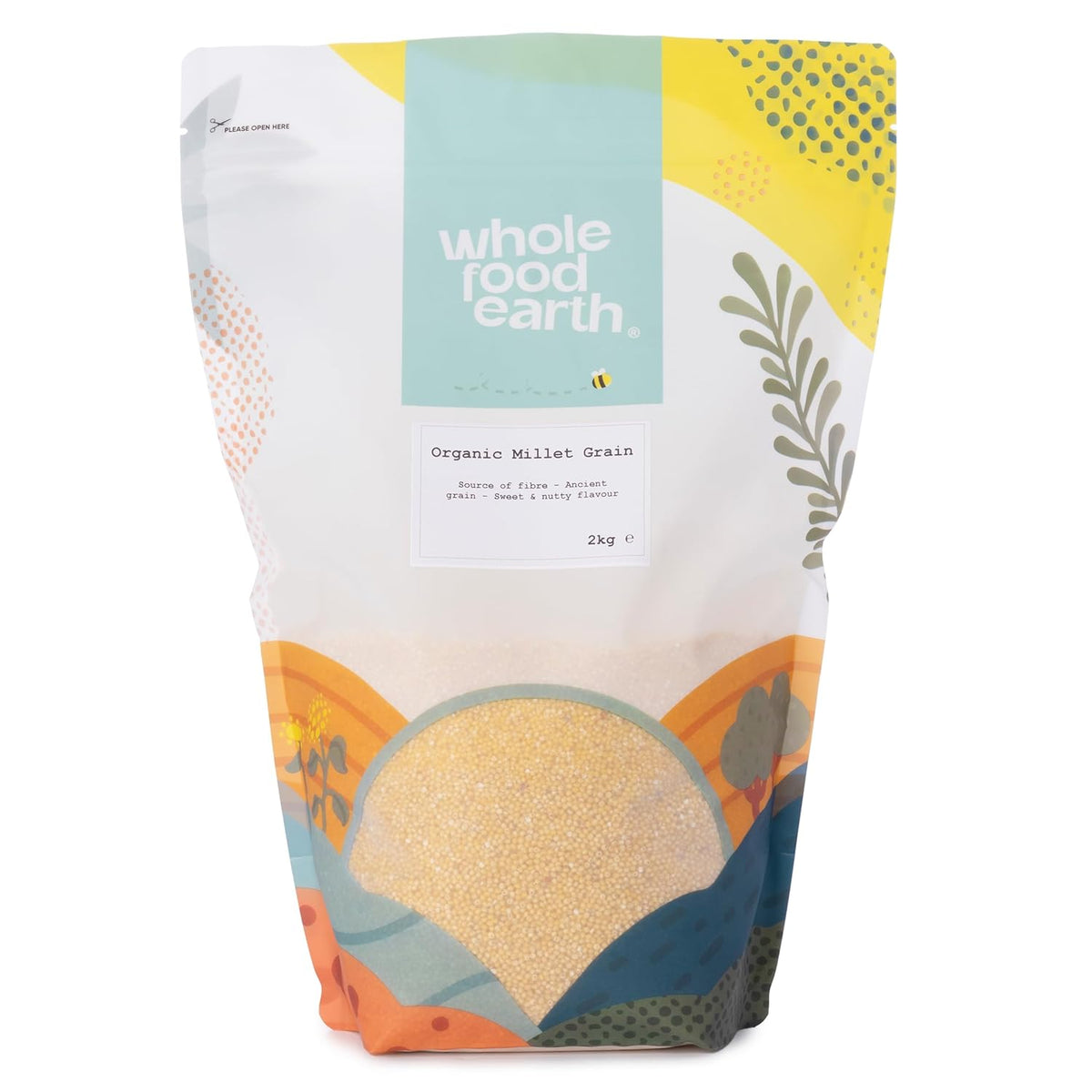 Hirse Bio Wholefood Earth 2 kg | GVO-frei | Vegan | Reich an Ballaststoffen | Bio-zertifiziert