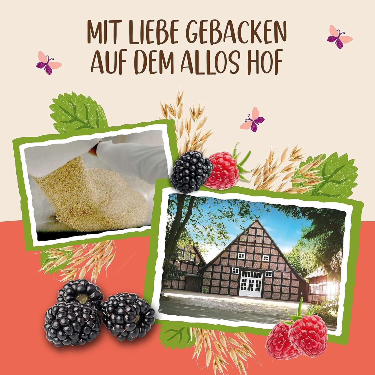 Allos Hof Müsli mit Beeren | Bio-Müsli | Müsli mit Beeren | Knuspriges Müsli | Müsli zum Frühstück | 6er Pack (6 x 300g), 1 Stück (6er Pack)