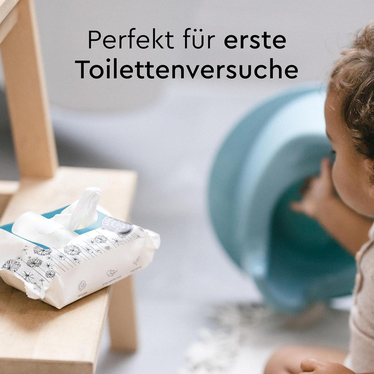 LILLYDOO Toiletten-Feuchttücher, 720 Stück (12 x 60), 100 % plastikfreie, spülbare Tücher, parfümfrei