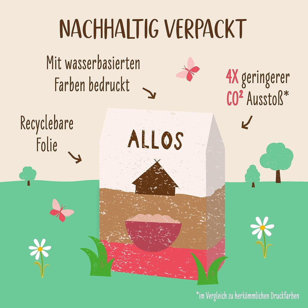 Ungesüßter Allos-Porridge mit Feigen und Himbeeren | Porridge ohne Zucker | Bio-Müsli | Müsli mit Früchten | Haferflocken | Porridge zum Frühstück | Müsli zum Frühstück | Vegan | 6er-Pack (6 x 500 g)