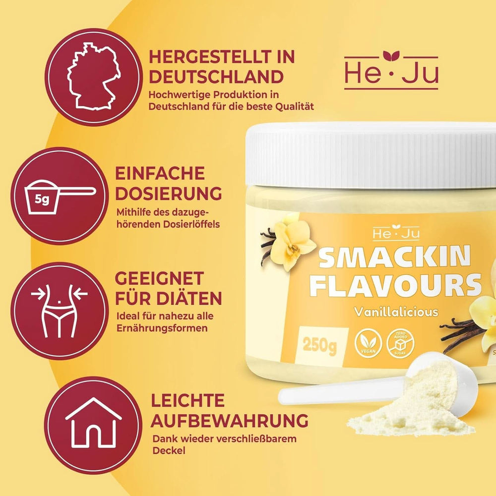 He-Ju, Pulver mit Vanillegeschmack, 250 Gramm Aromen Naty Shop