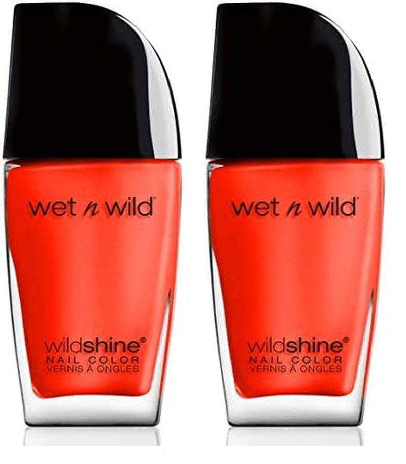 Wild Shine Nagellack, formaldehyd-, toluol- und phthalatfreier Nagellack, lang anhaltende, schnell trocknende Formel, Heatwave (2er-Pack)