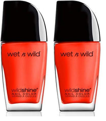 Wild Shine Nagellack, formaldehyd-, toluol- und phthalatfreier Nagellack, lang anhaltende, schnell trocknende Formel, Heatwave (2er-Pack)