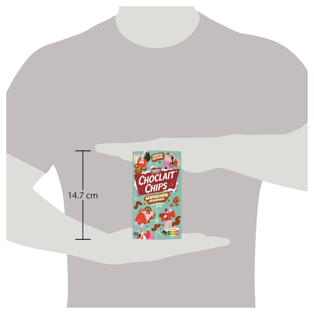 Nestlé Lebkuchen, ein köstlicher und knuspriger Snack mit Lebkuchengeschmack, umhüllt von Milchschokolade und verfeinert mit dekorativen Streifen aus dunkler Schokolade, 4er-Packung (1 x 115 g)