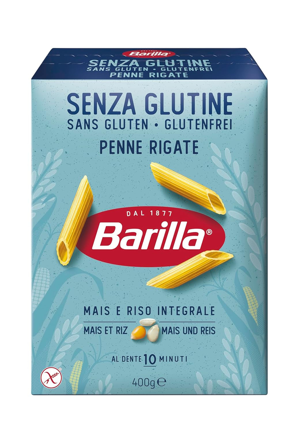 Barilla Penne Rigate glutenfreie Pasta aus köstlichem Mais und Reis – perfekt für Menschen mit Zöliakie oder Glutenunverträglichkeit (14 x 400 g)