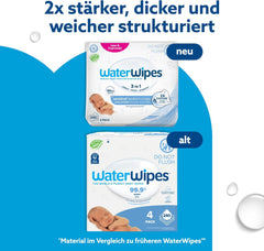 WaterWipes Sensitive+ Feuchttücher für Neugeborene und Babys, 240 Stück (4er-Pack), 3-in-1-Reinigung, Pflege, Schutz, 99,9 % Wasser, parfümfrei