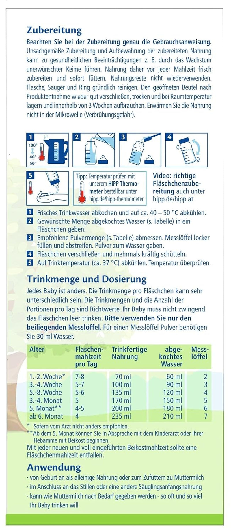HiPP PRE Bio-Säuglingsmilch (4 x 600g), ab der Geburt, enthält als Kohlenhydrat ausschließlich Laktose, in bester Bio-Qualität
