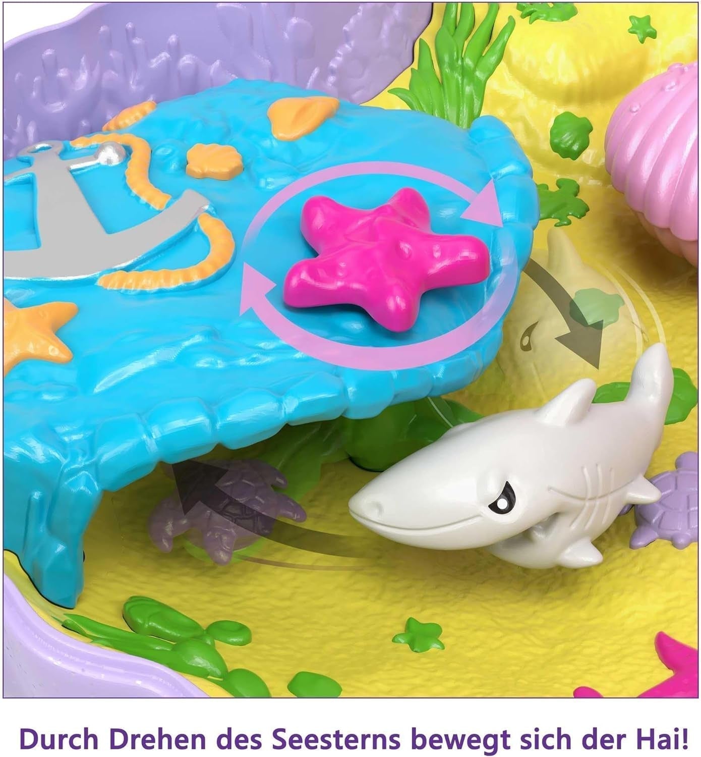 Polly Pocket Sarg Wickeltasche aus Muscheln unter Wasser 2 Puppen 1 U-Boot Polly Pocket Meerjungfrau Spielzeug 4 Jahre altes Spielzeug GNH11 Naty Shop Puppen