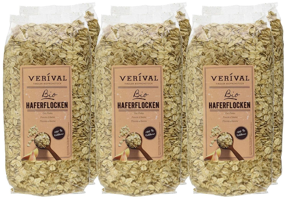Verival Haferflocken – Bio, Packung mit 6 x 500 Gramm Cereale Naty Shop