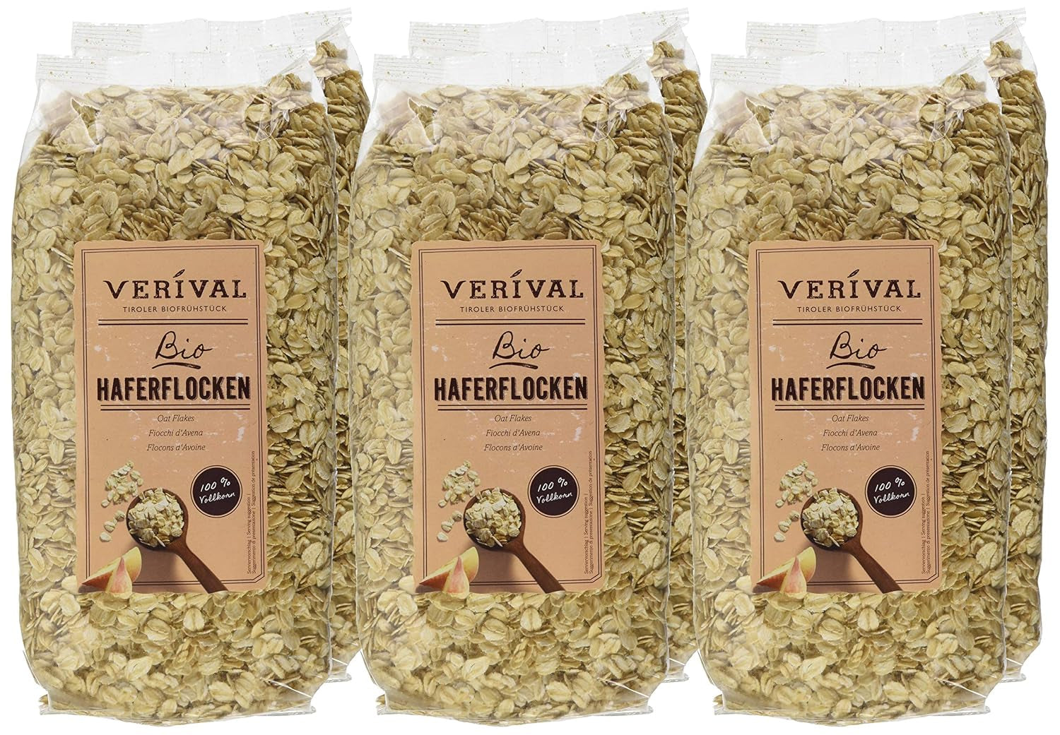 Verival Bio Haferflocken, 6er Pack (6 x 500g)