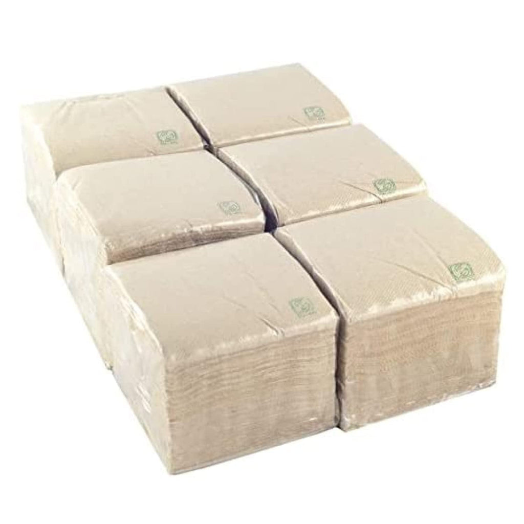 - 600 bucăți de șervețele de cocktail marca Bio-Eco - Culoare Naturală - 100% Reciclabile - Micropoint - 10 X 10 Cm (Pliate) Și 20 X 20 Cm (Nepliate)