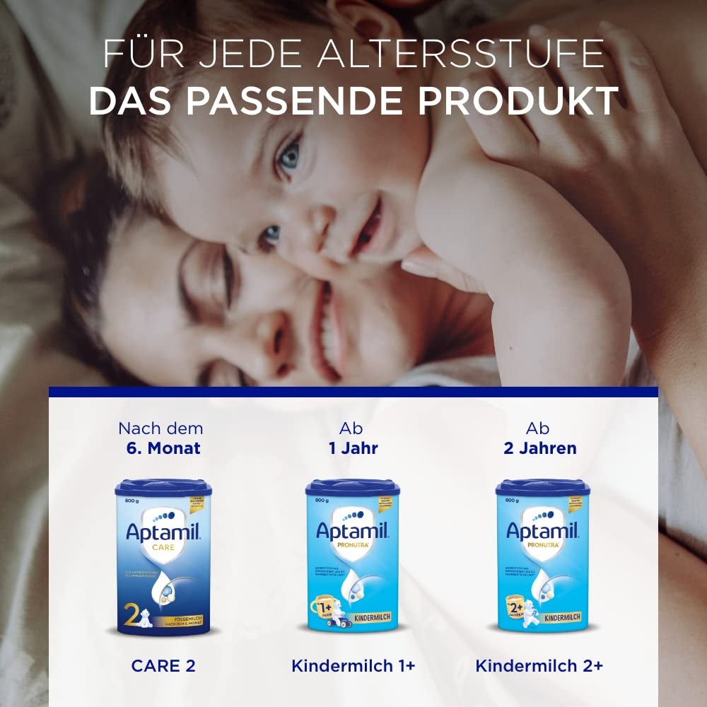 Aptamil Care 2 – Folgemilch nach 6 Monaten, mit Omega 3 und 6, DHA und ARA, palmölfrei, Babynahrung, Milchpulver, 1 x 800 g (3er Pack)