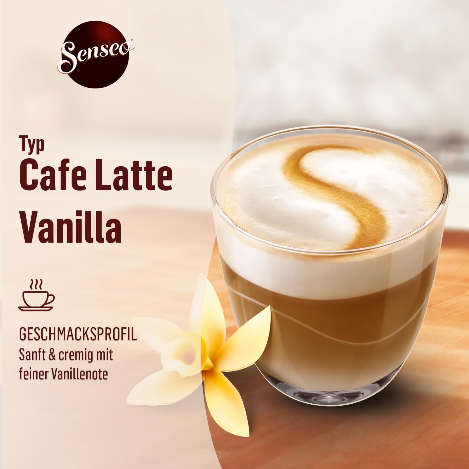 Senseo Pads Café Latte Vanilla, 5 x 8 Getränke, 40 Kaffeepads